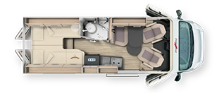 Grundriss Malibu Van diversity 640 LE K