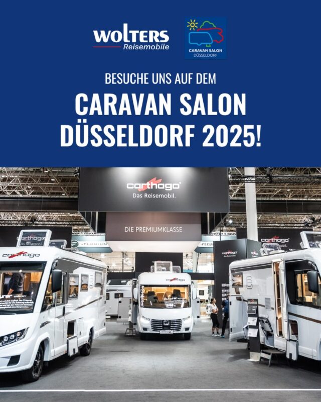 Triff uns auf dem Caravan Salon 2025 in Düsseldorf! ð✨

Vom 29. August bis 7. September findest du uns in Halle 4 am Stand von Carthago & Malibu! (@carthago_reisemobile & @malibu_reisemobile)

Unsere Experten Marius Schulte und Oliver Janke stehen dir vor Ort zur Seite.

Sichere dir exklusive Messevorteile und erlebe Premium-Reisemobile hautnah!

ð Alle Infos über den Link in unserer Bio!

#carthago #malibu #premiumreisemobile #wohnmobilurlaub #caravansalon2025 #freiheitaufvierraedern #roadtripfeeling #woltersreisemobile #nextleveltogether